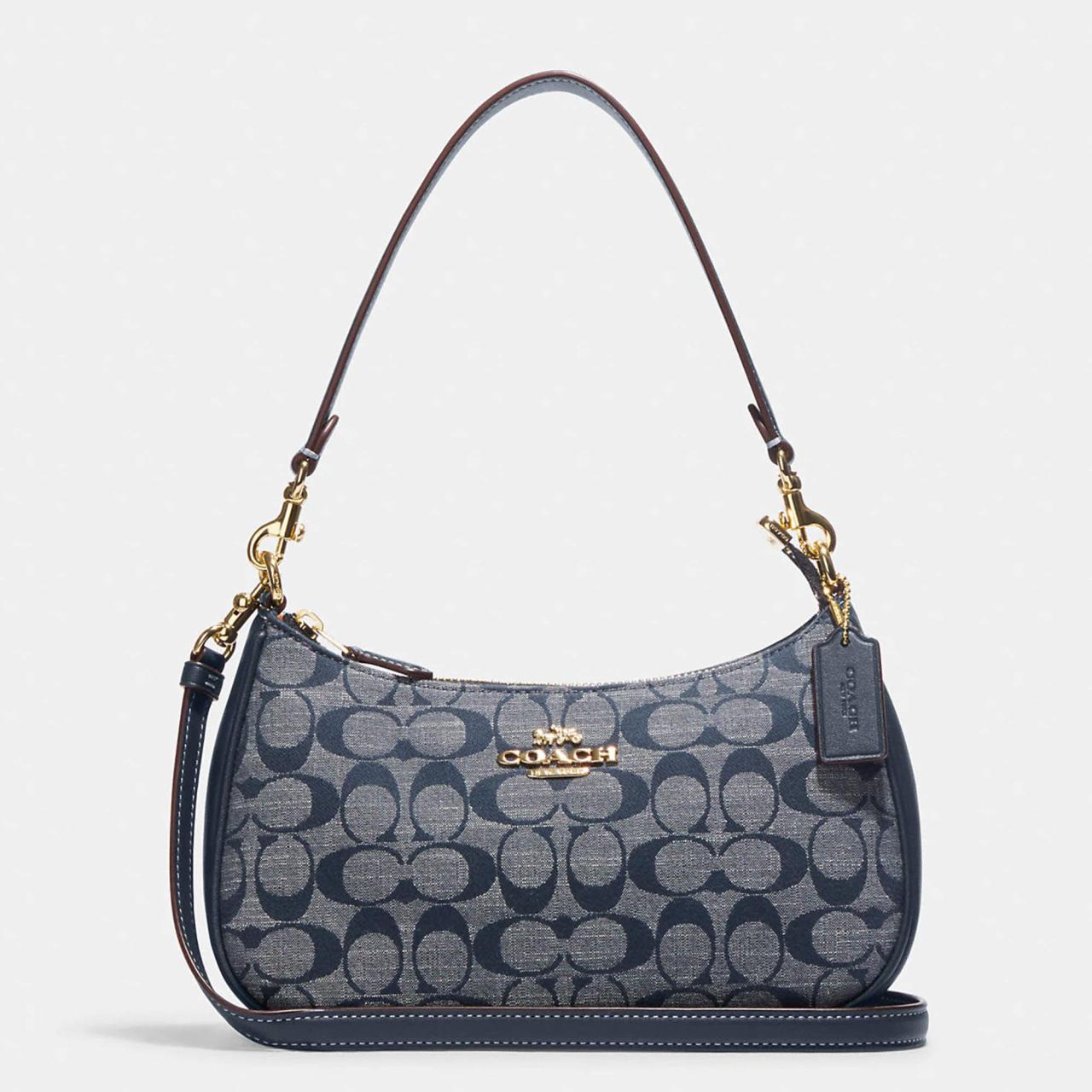 Coach Blue Canvas and Leather Shoulder Bag Coach | The Luxury Closet